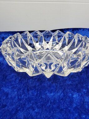 vintage 1960s kig indonesia large crystal ashtray
